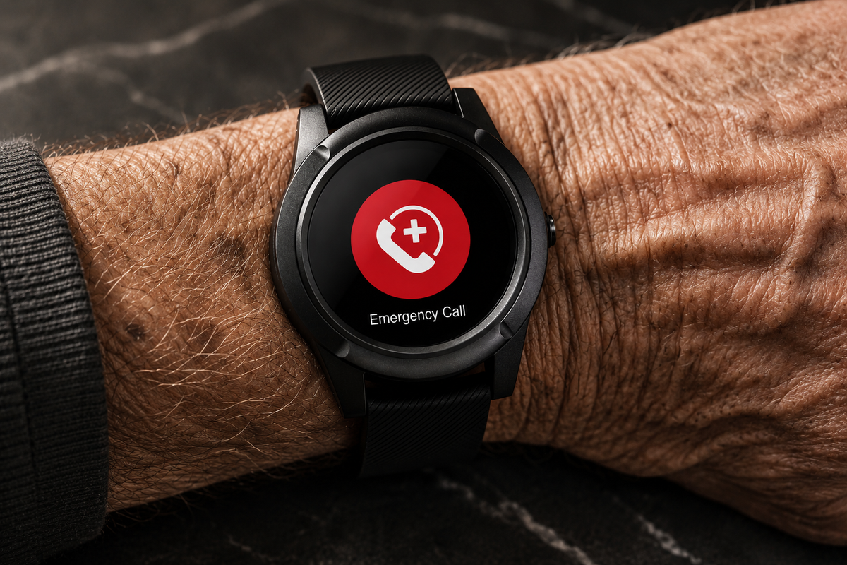 CNP Smart Alert Watch with Fall Detection Heart Rate Monitor Step Counter GPS Tracking and Waterproof